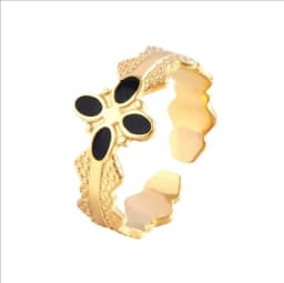 Wholesale High End Waterproof Three-dimensional M Letter Hollow Stainless Steel Finger Ring Trendy for Women Personalize Jewelry
