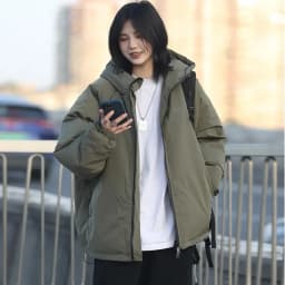 Preppy Padded Jacket Japan Style Thickened Plush Zipper Parkas Women's College Men's and Women's Warm Hooded Loose Winter Coat