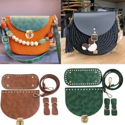 HOT 1 Set Woven Bag Accessories DIY PU Leather Handmade Crochet Bag Bottom Strap Buckles Handmade Bag Accessories Woven Bag Set