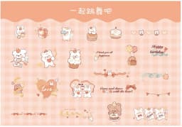 46pcs/pack PET Fleecy Pink Bunny Kitten Puppy Piggy Cute DIY Decorative Materials Kawaii Stationery Stickers Bag