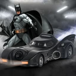 1/24 1989 Batmobile Alloy Car Model Simulation Metal Diecast Toys Vehicle Model with Light Sound Super Sport Car for Boys Gifts