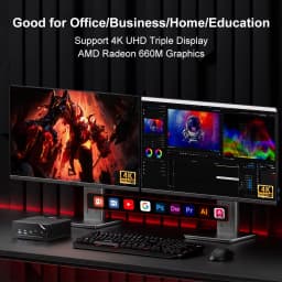 Firebat Am02 Mini Pc Amd Ryzen 5 6600H 16Gb Ddr5 512Gb Ssd Windows 11 Wifi6 Bt5.2 Compact Desktop Computer Network HDMI Port