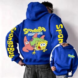 Patrick Star and SpongeBob SquarePants Cartoon Anime 2026 Spring and Autumn Men's and Women's Fashion Sports Hoodies