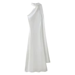 Elegant Long Silk Satin Dress Neck Hanging Pure Color Slim Fit Women's Summer New Fashion Dress City Commuting Casual Wedding