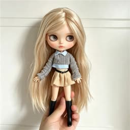 For Blythe Doll Outfit Clothes Luxury Checkered Coat Dress Set Sweet Princess Bowknot Skirt Clothing For Barbies OB24 Small 1/6