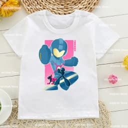 New Boys T-Shirt Funny ¡ Mega Man Listo Para Comenzar Cartoon Kids Clothes Summer Kids Clothes T Shirt White Short Sleeve Tops