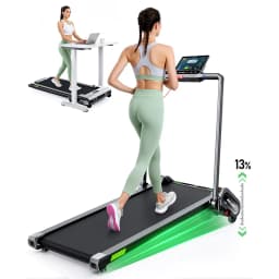 Akluer H1-B Under Desk Treadmill with 13% Auto Incline, 2.5HP Motor, 12km/h Speed, 100x40cm Running Area, 150kg Max Load, LED Display & Remote control, Remote control, touch panel, handle-bar control, Local delivery