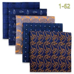 5 PCS Luxury Mens Pocket Square Set Handkerchief Assorted Paisley Floral Print Striped Hanky Suit Gentlemen Wedding Gift Vintage