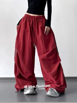 2026 Spring and Autumn Casual Work Pants Side Striped Athletic Style Loose Wide Leg Pants