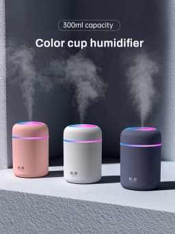 300ml Aromatherapy Diffuser Humidifier Air Purifier Car Home Use Seven-color Light Aromatherapy Essential Oil