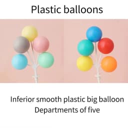 5/8Pcs/set Colorful Ball Bundle Clay Balloons Cake Topper Creative Cupcake Card Flag Birthday Party Baby Shower Dessert Decor