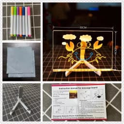 LED Note Board Night Light With Colorful 7 Pens DIY Acrylic Message Board Erasable Painting Drawing Board For Kids Birthday Gift