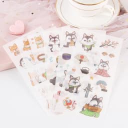 6 Sheets/pack Kawaii Washi Stickers Flower Leaf Food Decorative Stickers For The Diary Paper Sticker Label Korean Stationery