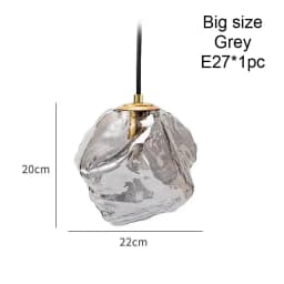 Ice Crystal Pendant Lamp Nordic Minimalism Bedside Restaurant Mirror Front Atmosphere Droplight Glass Stone Ceiling Chandelier