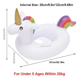 Unicorn Swimming Seat Ring Inflatable Pool Float Swim Tube Swim Circle Water Play Tube Summer Pool Party Float