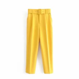Spring Women's Slimming Versatile Belted Trousers Asymmetric Commute Sle High Waist Long Pants Casual Pants