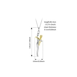 BAMOER 925 Sterling Silver Two-tones Hug Necklace, Detachable Mother and Child Pendant for Family Special DIY Love Jewelry