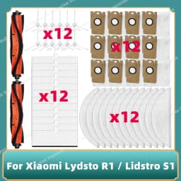 Compatible for Xiaomi Lydsto R1 /R1A /R1 Pro /S1 /L1 Parts Main Side Brush Hepa Filter Mop Pad Dust Bag Replacement Parts