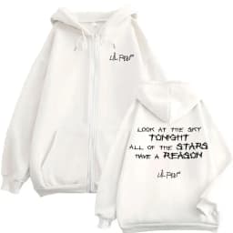 Lil Peep Look At The Sky Tonight All of The Stars Have A Reason Zipper Hoodie Men Women Hip Hop Fashion Pop Music Zip Up Jacket