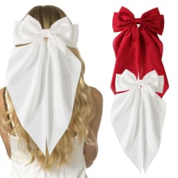 2/3pcs WomenGirls Large Bow Hair Clips, Soft Long-Tailed Bow Hairpins, Vintage Metal Hair Clip Silk Headband, Elegant Hair Acces