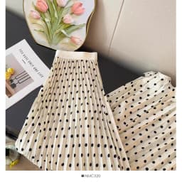 Spring Summer Tall Women's High Waist Pleated Skirt - Korean Elegant Ruffle Trim Flared Maxi Skirt with Wide Hem