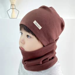 Autumn Winter Cotton Knit Children's Hat Collar 2 Set Boys and Girls Hats Set Baby Solid Color Scarf Cap two-piece