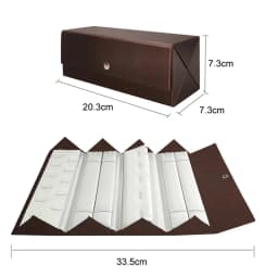 Portable Foldable Jewelry Storage Box Black Leather Outer and White Leather Inner Jewelry Box Rings Necklace Pendant Container
