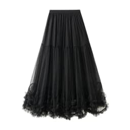 New In 2025 Women's Spring Summer Solid Color Tulle A-line Sweet Tutu Long Skirt Female Korean Fsahion Party Mesh Skirts