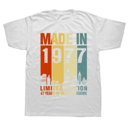 47th Birthday Gift Legends Born In 1977 47 Years Old T Shirts Summer Fathers Day Christmas Streetwear Short Sleeve Men vintage