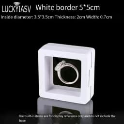 PE Film Black Jewelry Storage Box 3D Packaging Case Gemstone Free Stand Floating Frame Membrane Ring Earrings Necklace Display