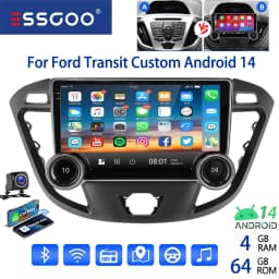 ESSGOO 10" Android 14 Car Stereo Radio For Ford Transit Custom 2012-21 Carplay Android Auto GPS Navi FM WiFi BT RDS Mirror Link