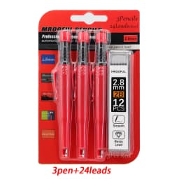 Carpenter's Pencil Card Set, Deep Hole Marking And Drawing, With 2.8mm 2Box Leads, For Carpenter Woodworking Architect
