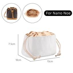 CRAZYSMITH Bag Organizer For LV Nano Noe Handbag Dupont Paper Inner Bag Insert Storage Bags Drawstring Liner Bag Support Shaper
