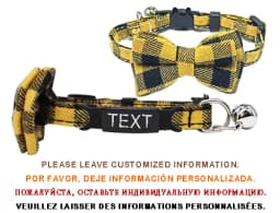 Personalized Cat Collar Name ID Bowknot Safety Breakaway Bow Tie Buckle Plaid Chihuahua Necklace Elastic Adjustable Dog Collar