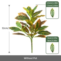 24-41cm Artificial Plants Fake Ficus Tree Tropical Banyan Tree Small Plants Branch Plastic Codiaeum Leaves for Home Garden Decor