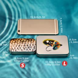 ANFS 1pc Metal Fly Fishing Tackle Box -Fly Hook Storage Box, Storage Box for Bionic Fly, Metal Storage Box for Outdoor Fishing