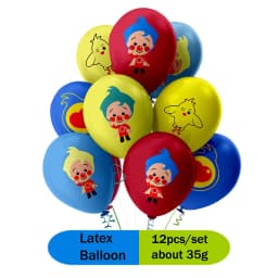 Cartoon clow Theme Baby Shower Toy Gift Disposable Napkins Plate Cups Digital Balloon Banner Children Birthday Party Decorations