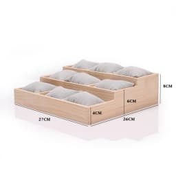 Solid Wood Three-Tiered Tray Bracelet Watch Necklace Pearl Bracelet Pillow Tray Jewelry Storage Rack