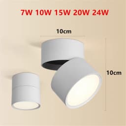 CRI 97 Surface Mounted Folding Rotated LED Downlights 7W 10W 15W 20W 24W SMD5730 Chip Dimmable Ceiling Lamp Spot Light AC90-260V