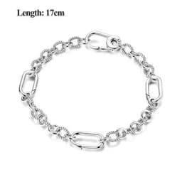 2026 Valentine New 925 Silver Pink Bow Full Diamond Bracelet Original 17-20CM Fit DIY Charm Women Birthday Jewelry Gifts