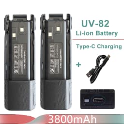 Baofeng UV-82 Li-ion Battery USB Type-C Charger 2800mah Enlarge 3800mAh BL-8 Original For Radio UV-8D UV-82HP UV-8D UV-82WX UV89