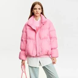 AMII Minimalist Women's Winter Down Jacket Zipper Button Warm Short Overcoats 2025 Winter New Female Solid Down Jacket 12344053
