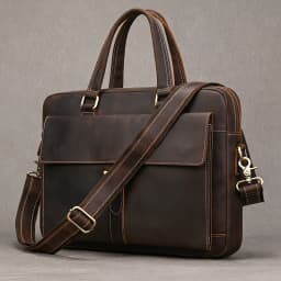 Genuine Leather Briefcase For Men Male Cowskin Laptop Business Handbag Vintage Style Crazy horse leather Shoulder Crossbody Bag
