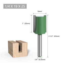 LAVIE 1pc 1/4mm Shank Straight Bit Double Flute Router Bits Milling Cutter For Wood Woodwork Tool C07-002