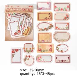45 pcs Flowers Labels Stickers Decorative Creativity Scrapbooking accessories Diary Album junk journal supplies