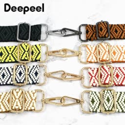 1Pc 38mm Jacquard Canvas Bag Strap for Women's Handbag Replace Handle 75~130cm Adjust Shoulder Straps Crossbody Bags Accessories