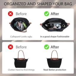 Bag Organizer Insert For Longchamp LePliage Tote Bag,Zipper Inner,Waterproof Purse Nylon Organizer, Keep Bag Shape Accessories
