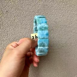 2026 AAA Grade Natural Larimar/Copper Pectolite Bead 10x14mm Bracelet Dominicana Genuine Larimar Gemstone Bangle Woman Wholesale