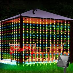 300Leds Solar Curtain String Light Outdoor Waterfall Garland Fairy Lights Garden Halloween Christmas Decoration Holiday Lighting