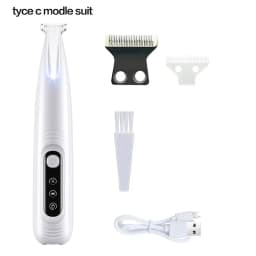 Waterproof Pet Paw Trimmer with LED Light & Display, 18mm Wide Blade Dog Grooming Clipper